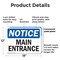 Signmission Main Entrance OSHA Notice Sign, Plastic, 18in W x 12in L, 2PK OS-2PACK-NS-P-1218-L-14082 - alternate 2